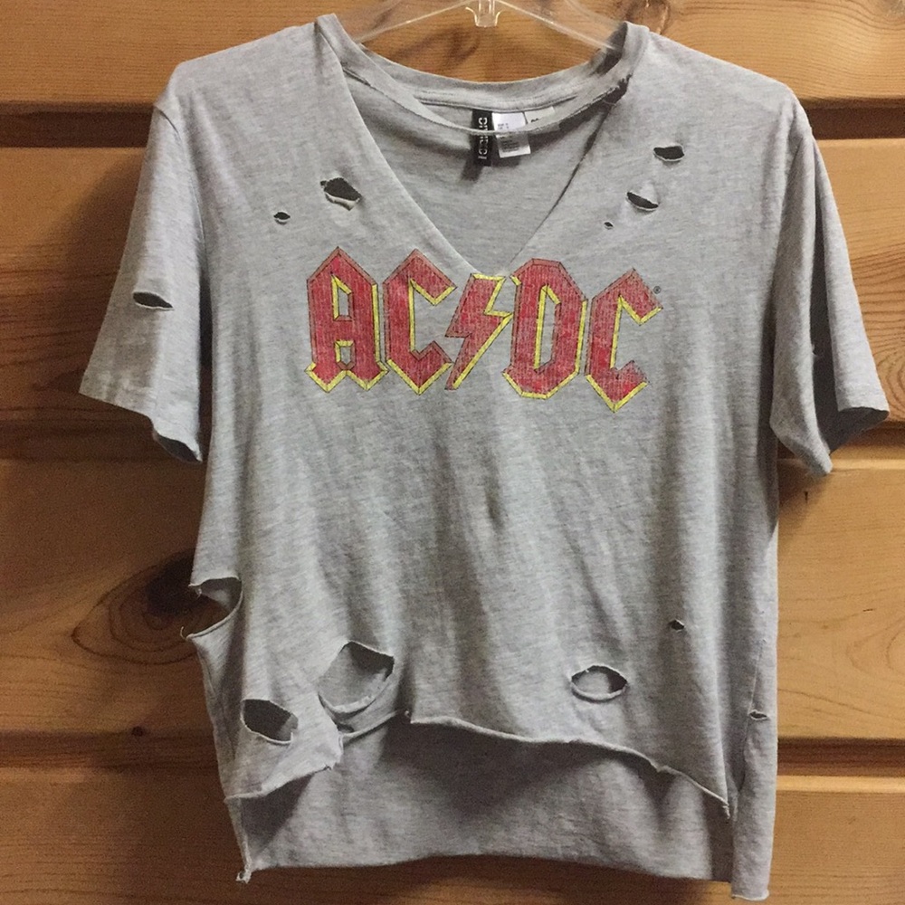H&M AC/DC Graphic Tee (self distressed)